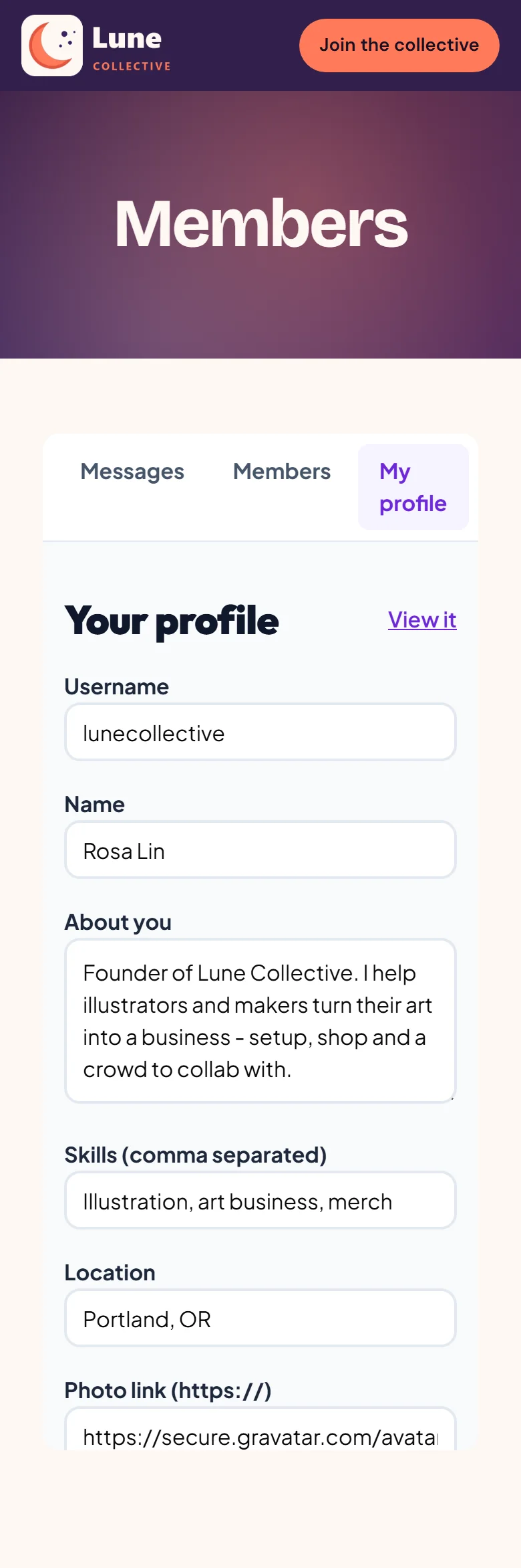Everyone updates their own profile and links