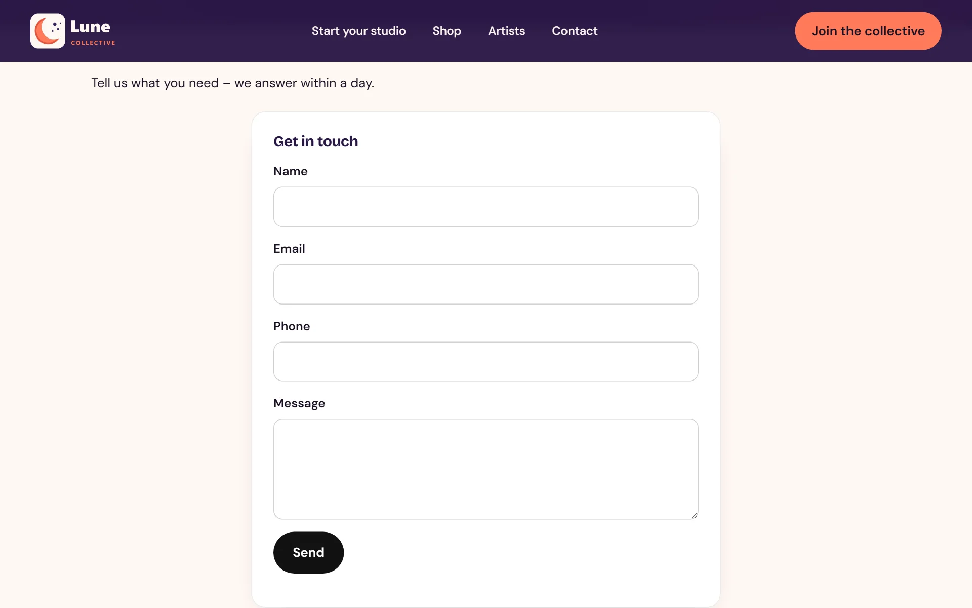 A contact form that wears your theme - each note turns into a lead