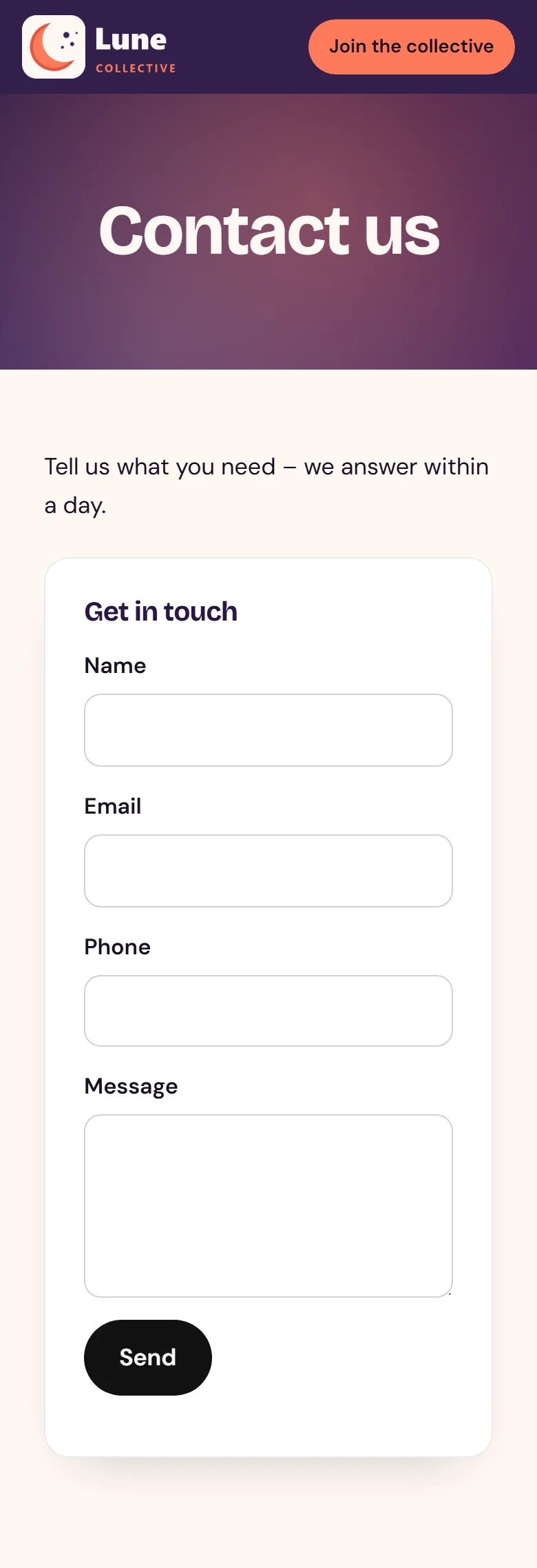 A contact form that wears your theme - each note turns into a lead