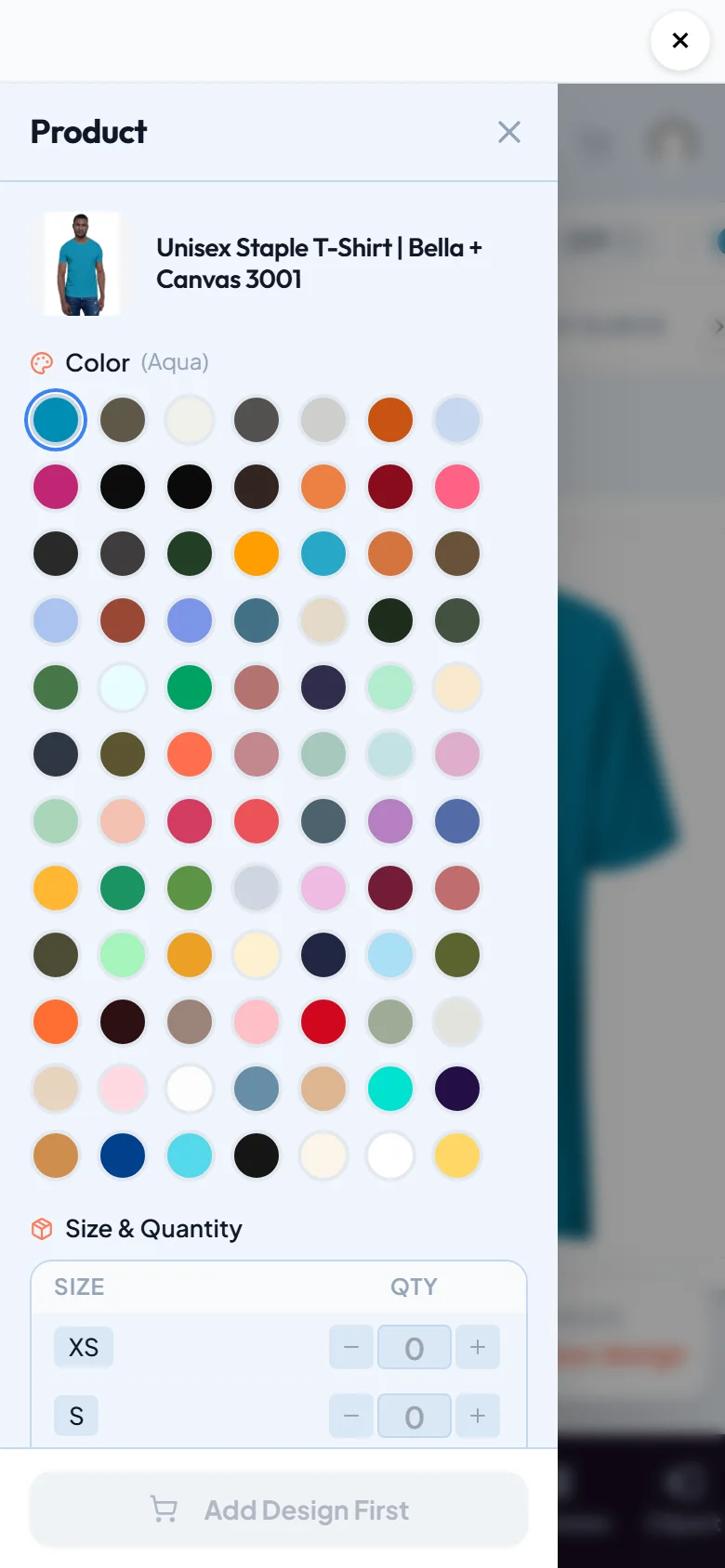 The whole designer opens inside your shop, and shoppers stay logged in