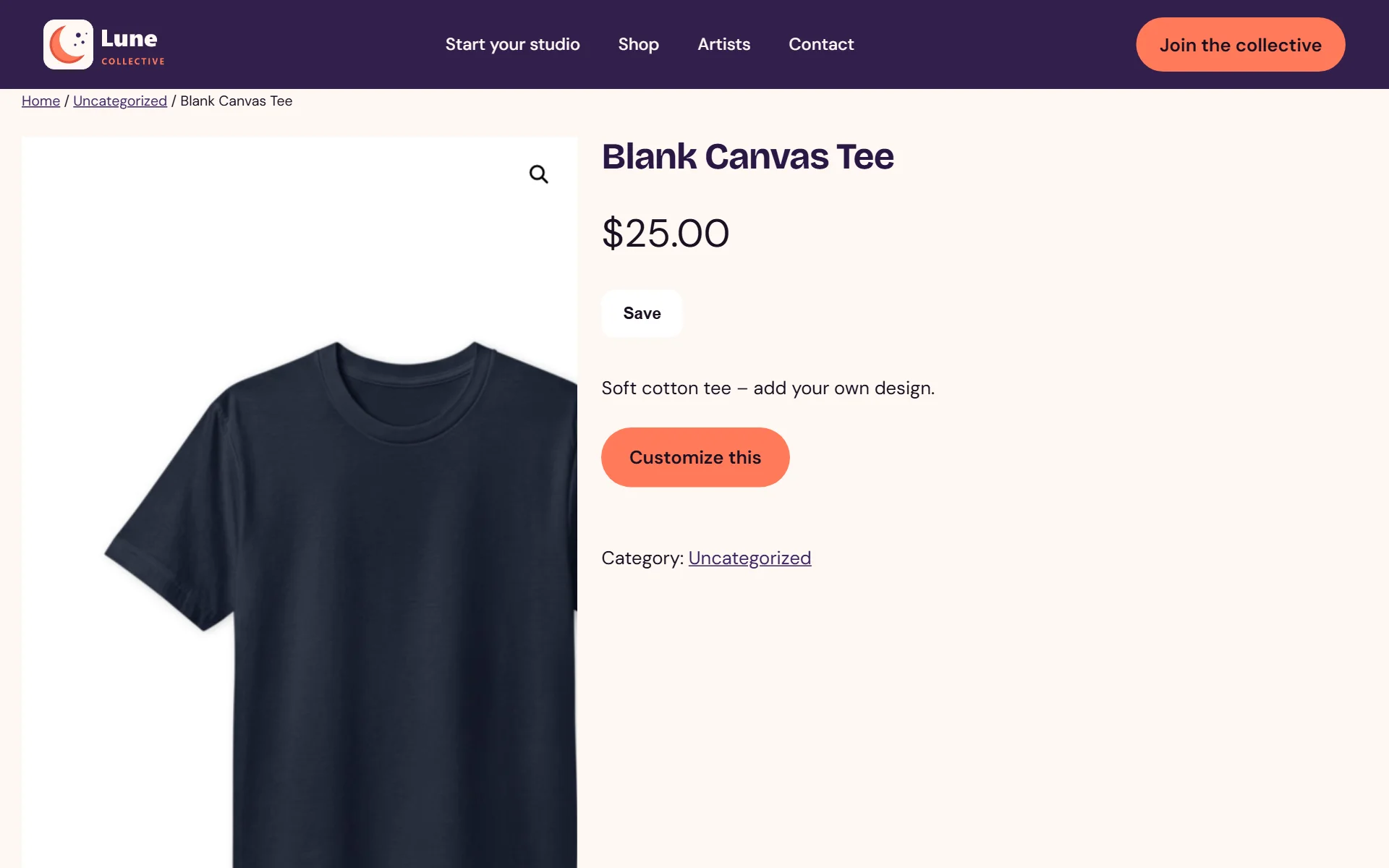 Products get a Customize this button