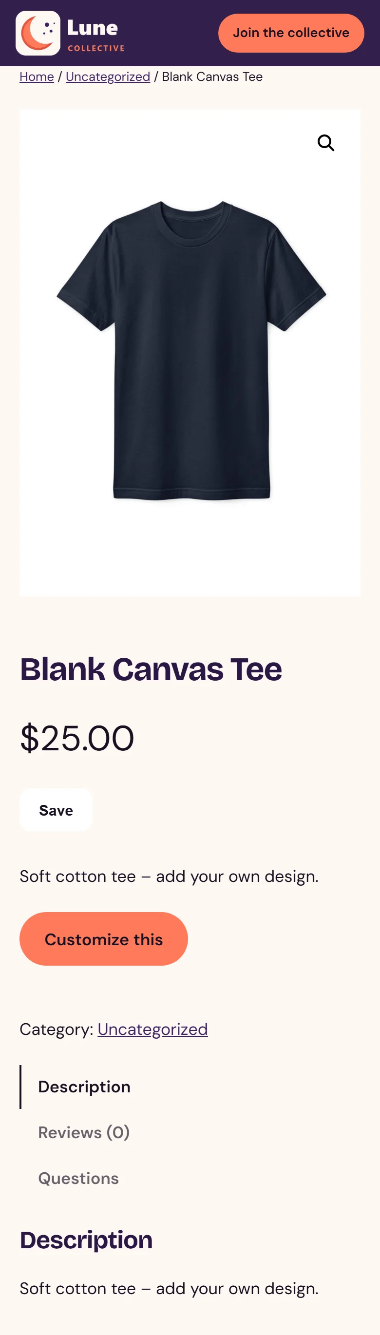 Products get a Customize this button