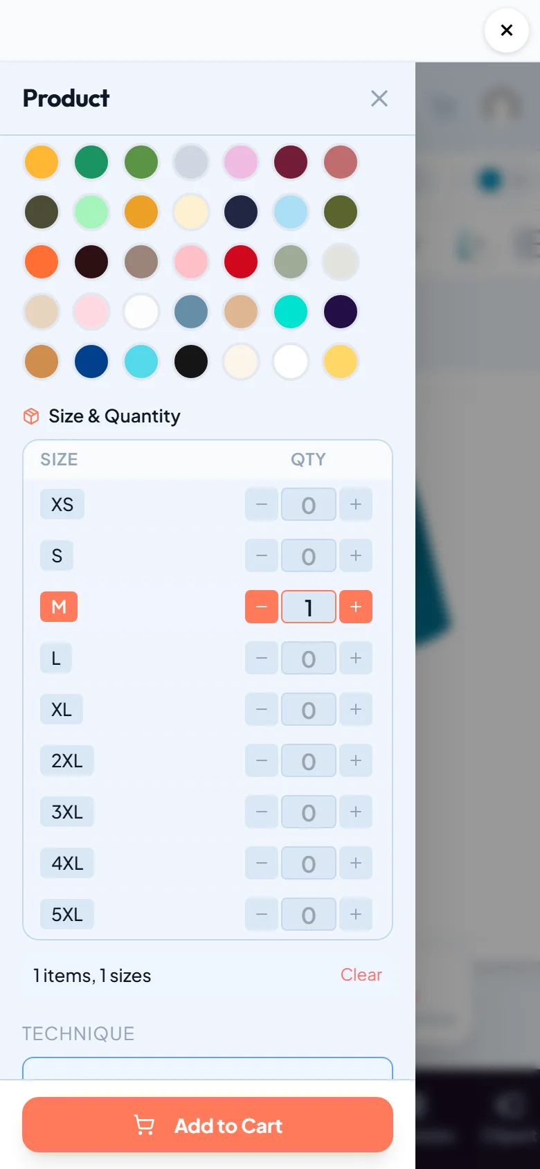 Sizes and amounts, priced by you