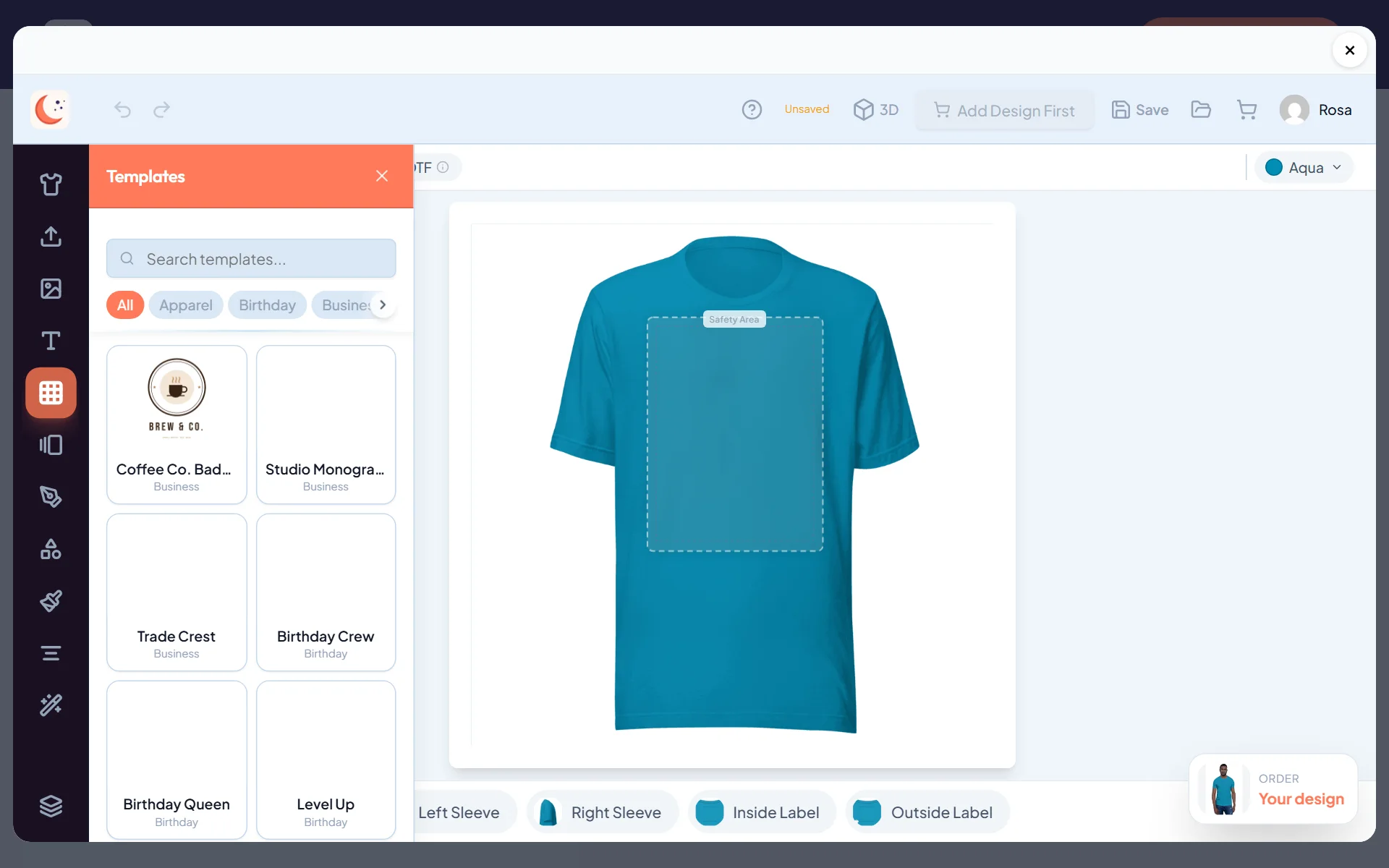 Templates to start from in a tap