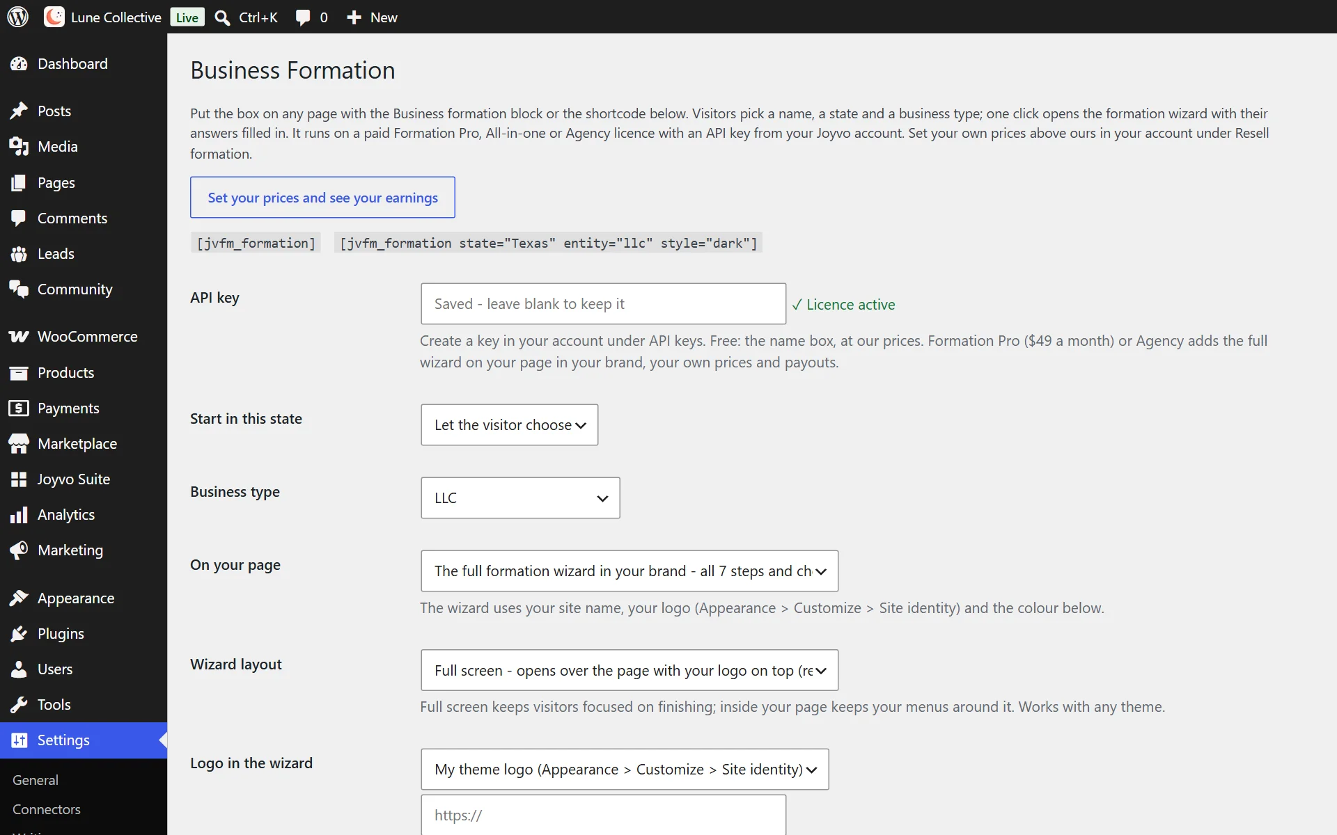 Your design, your pricing, your page