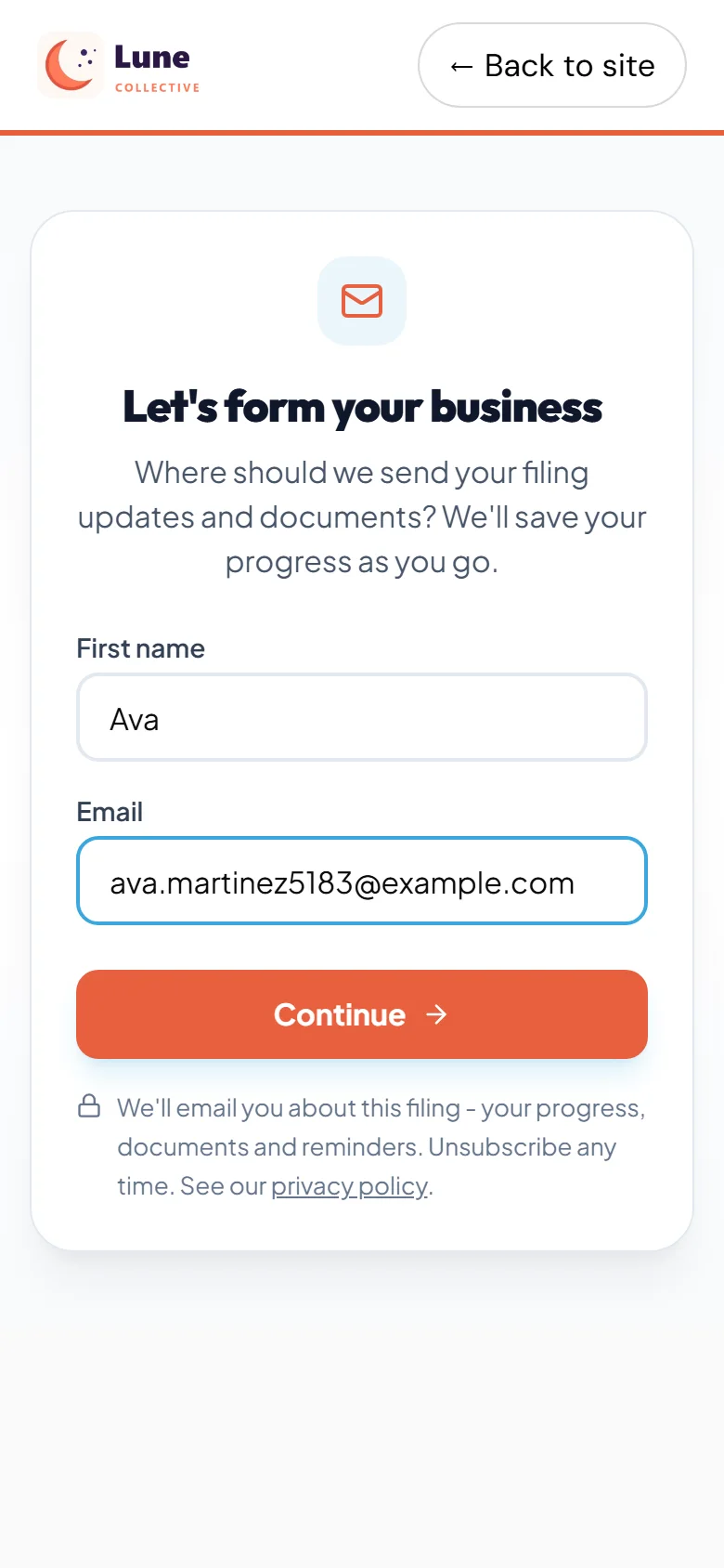 It starts with an email, so nothing gets lost