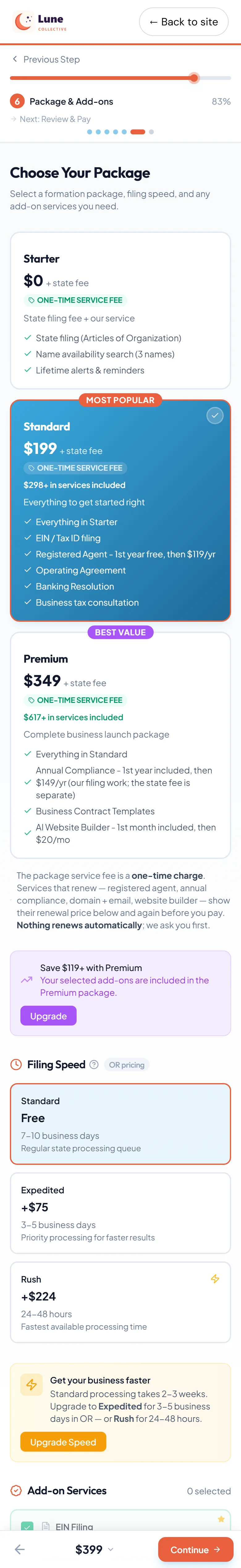 Choose a package