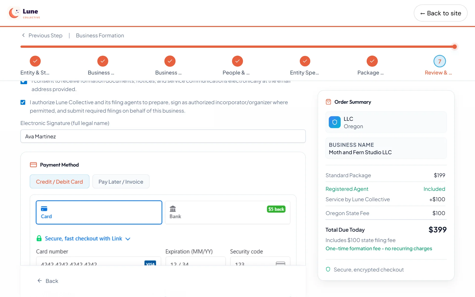 Card payment, safely, on your own site
