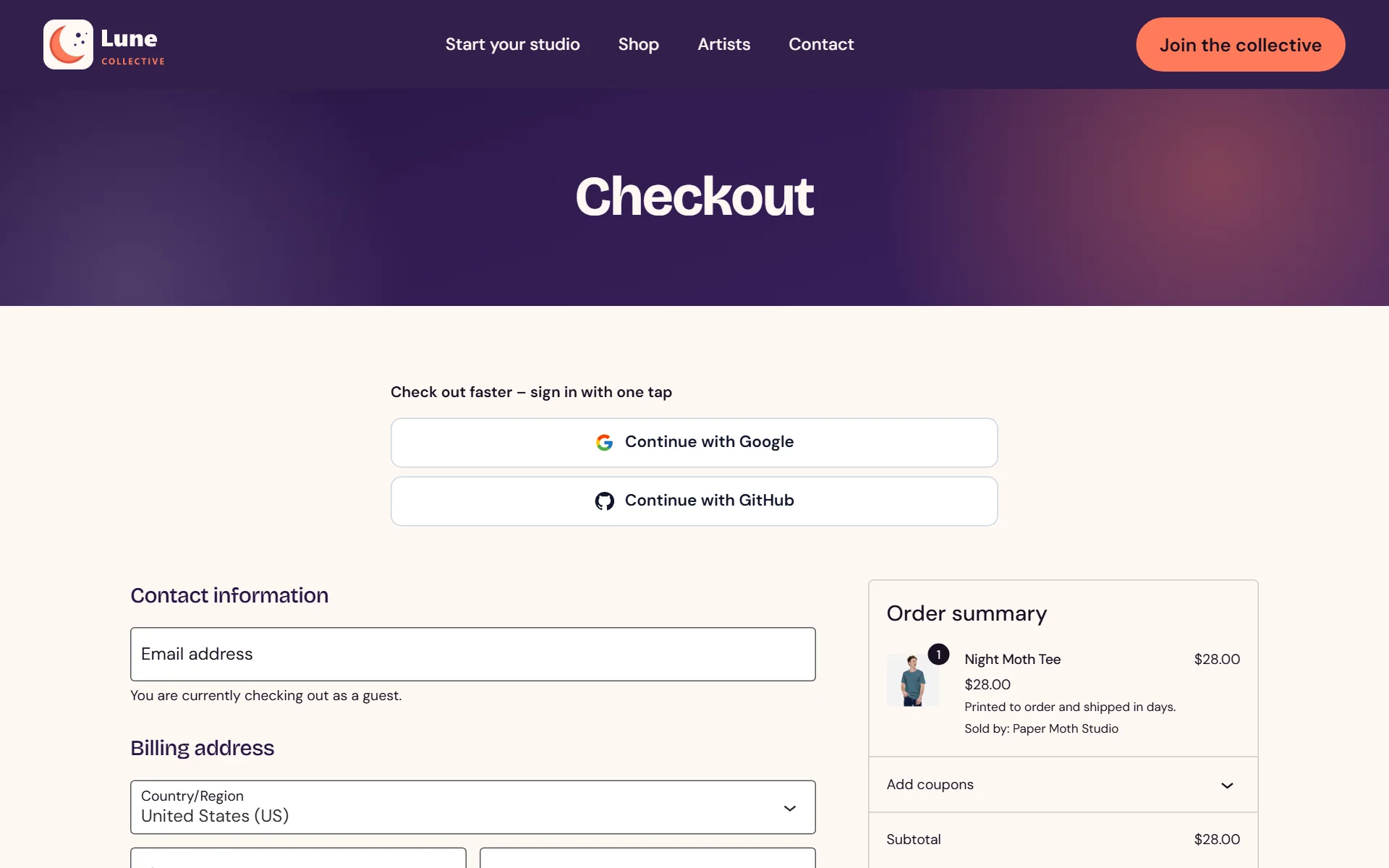 Faster checkout - sign in with one tap