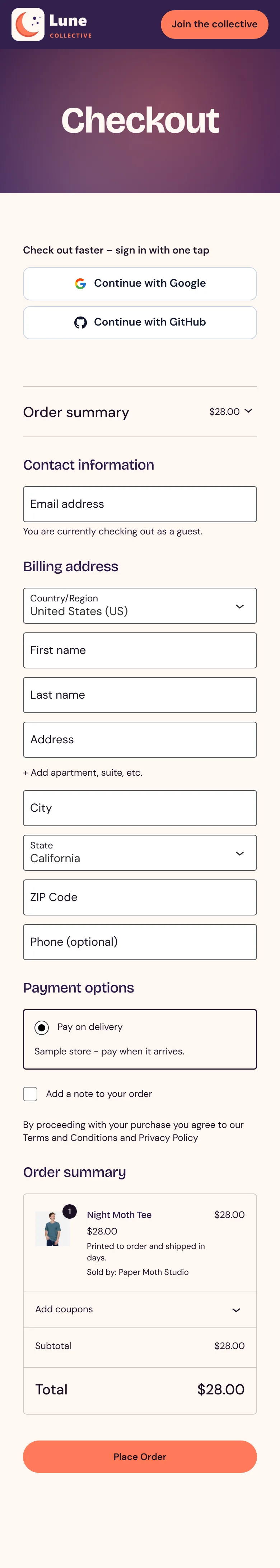 Faster checkout - sign in with one tap