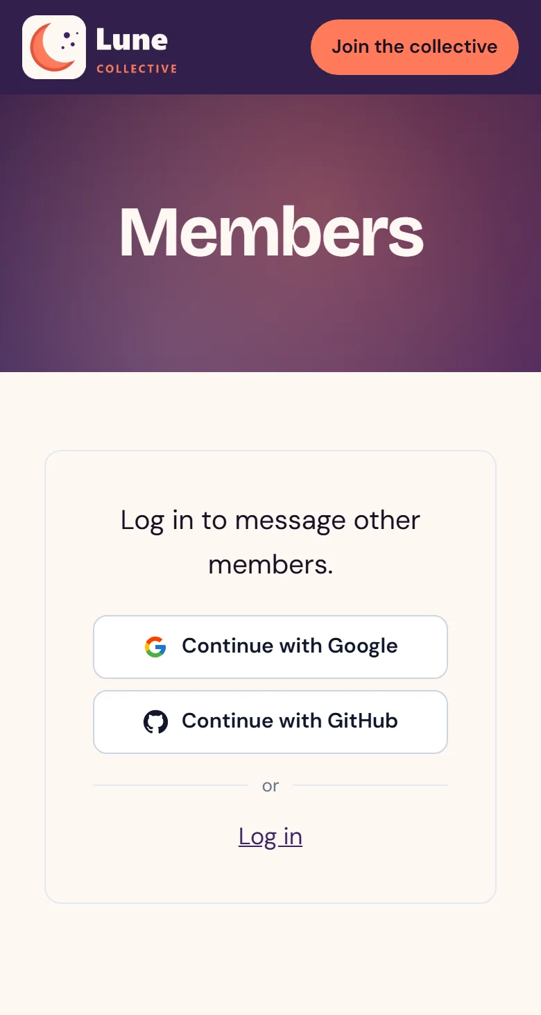 Already part of the community's sign-in prompt