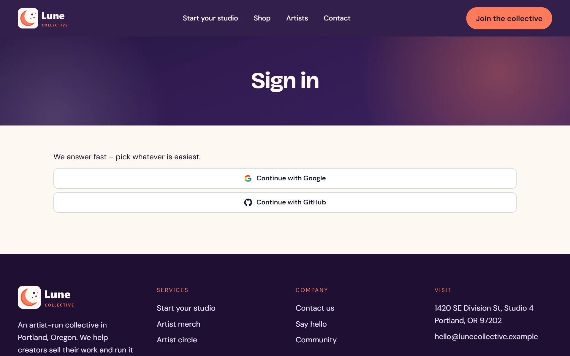 Place sign-in buttons on any page with a shortcode