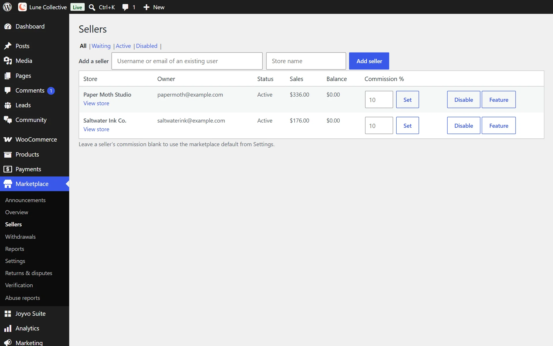 Approve creators, set their cut and feature favourites