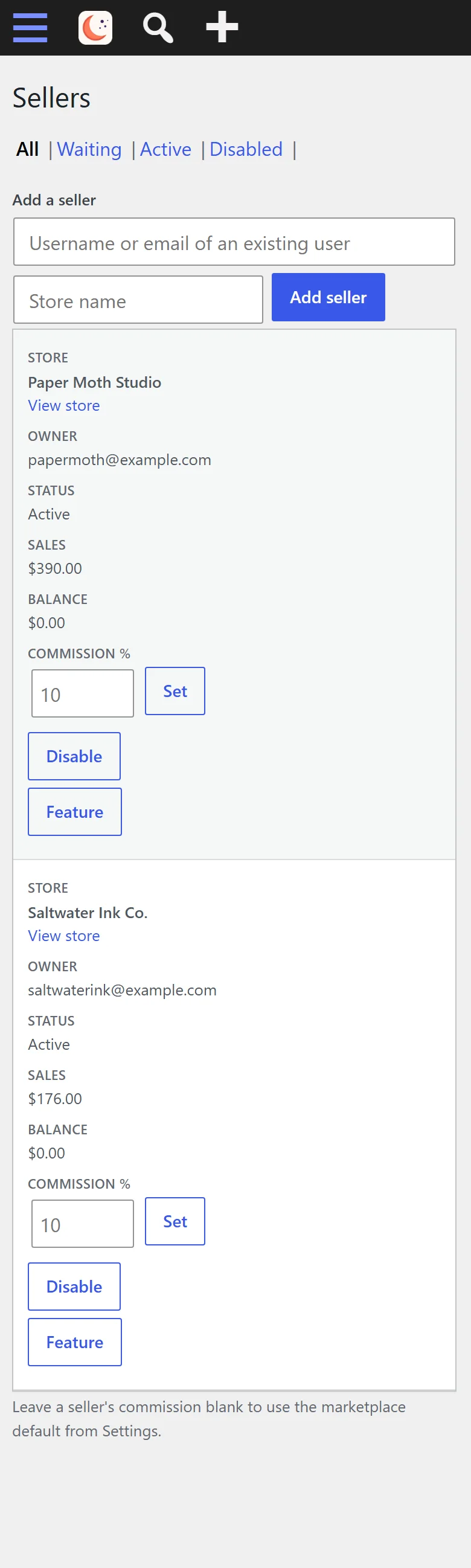 Approve creators, set their cut and feature favourites