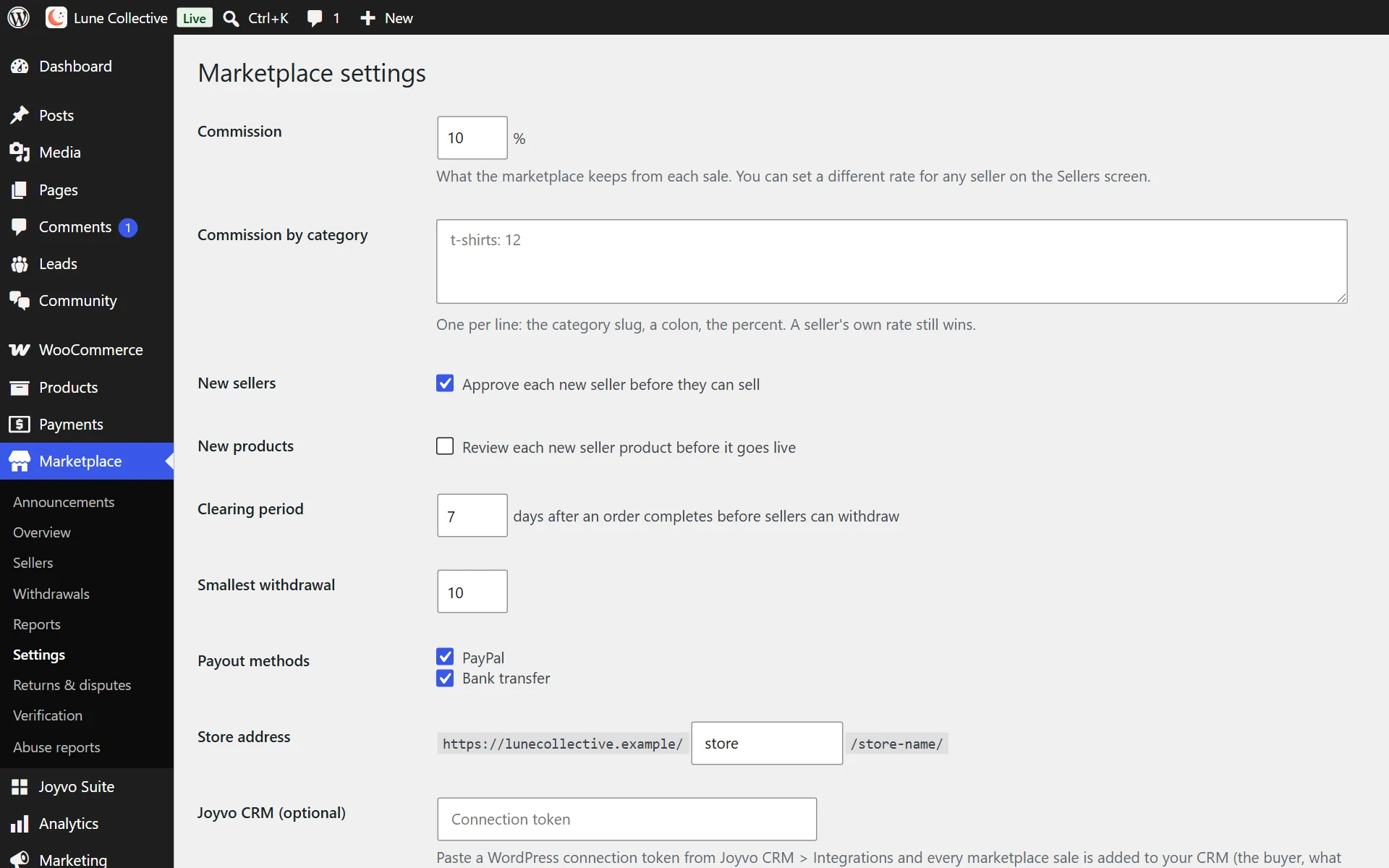 Set your commission, approvals and payout rules