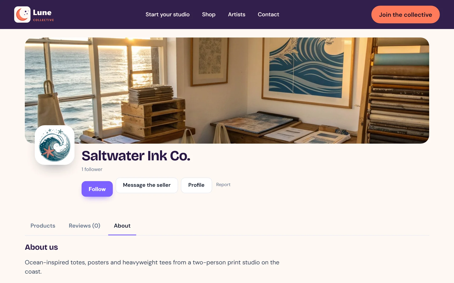 Each shop's story, policies and contact details