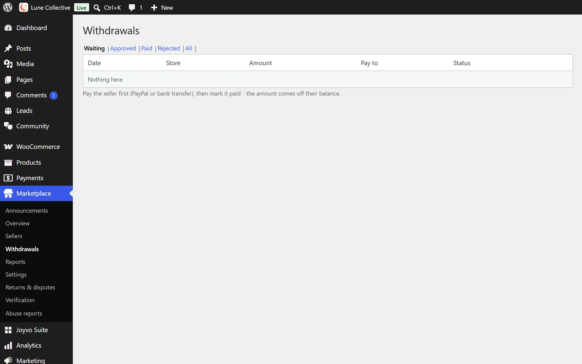 Review and pay out creator withdrawals