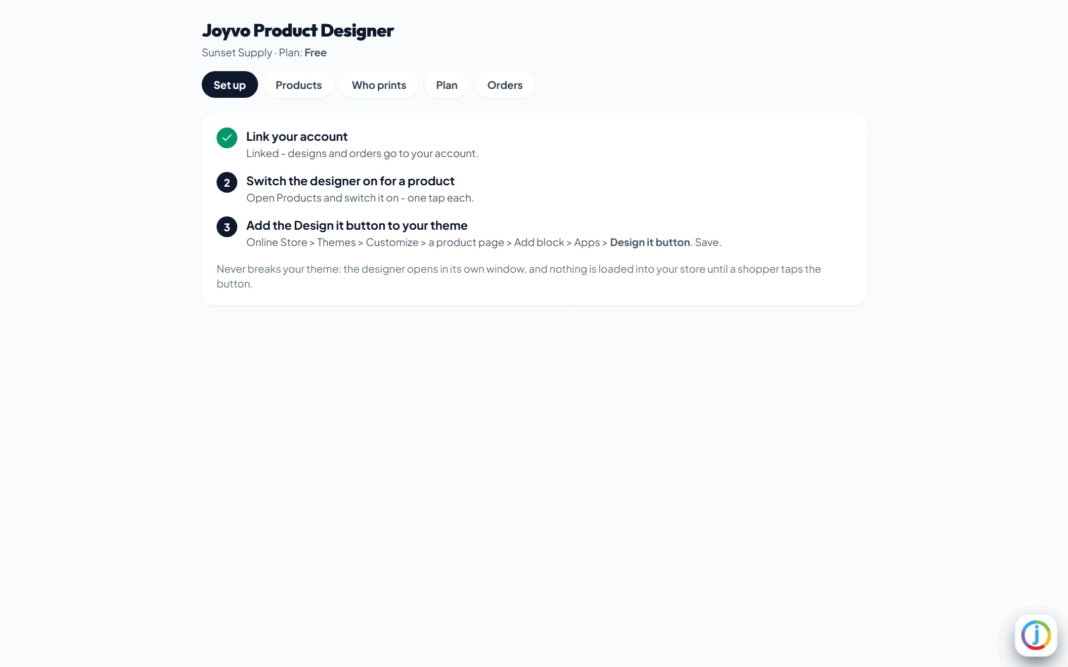 Linked - designs and orders go to your account